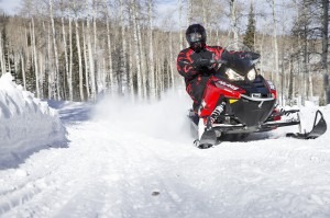 Snowmobile in Leech Lake on miles of snowy, groomed trails