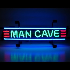 Neon sign that reads "Man Cave"