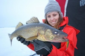 Woman with walleye