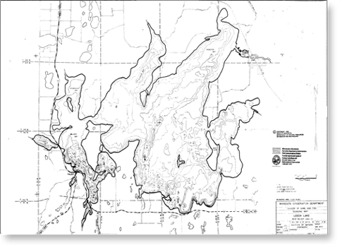 leech Lake Depth Map