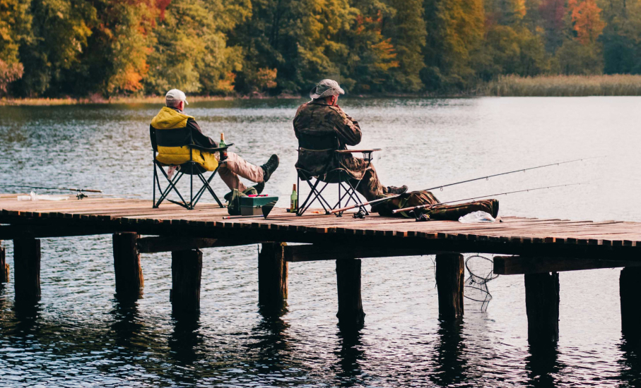 two older men fishing
